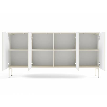 Komoda ryflowana kaszmir 195 cm 4-drzwiowa MIGEL